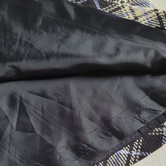 Anne Klein Navy and White Plaid A-Line Skirt Y2K - Picture 8 of 9